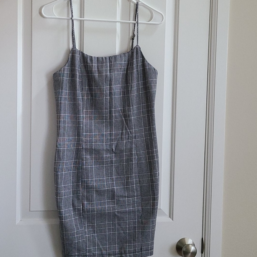Grey plaid dress